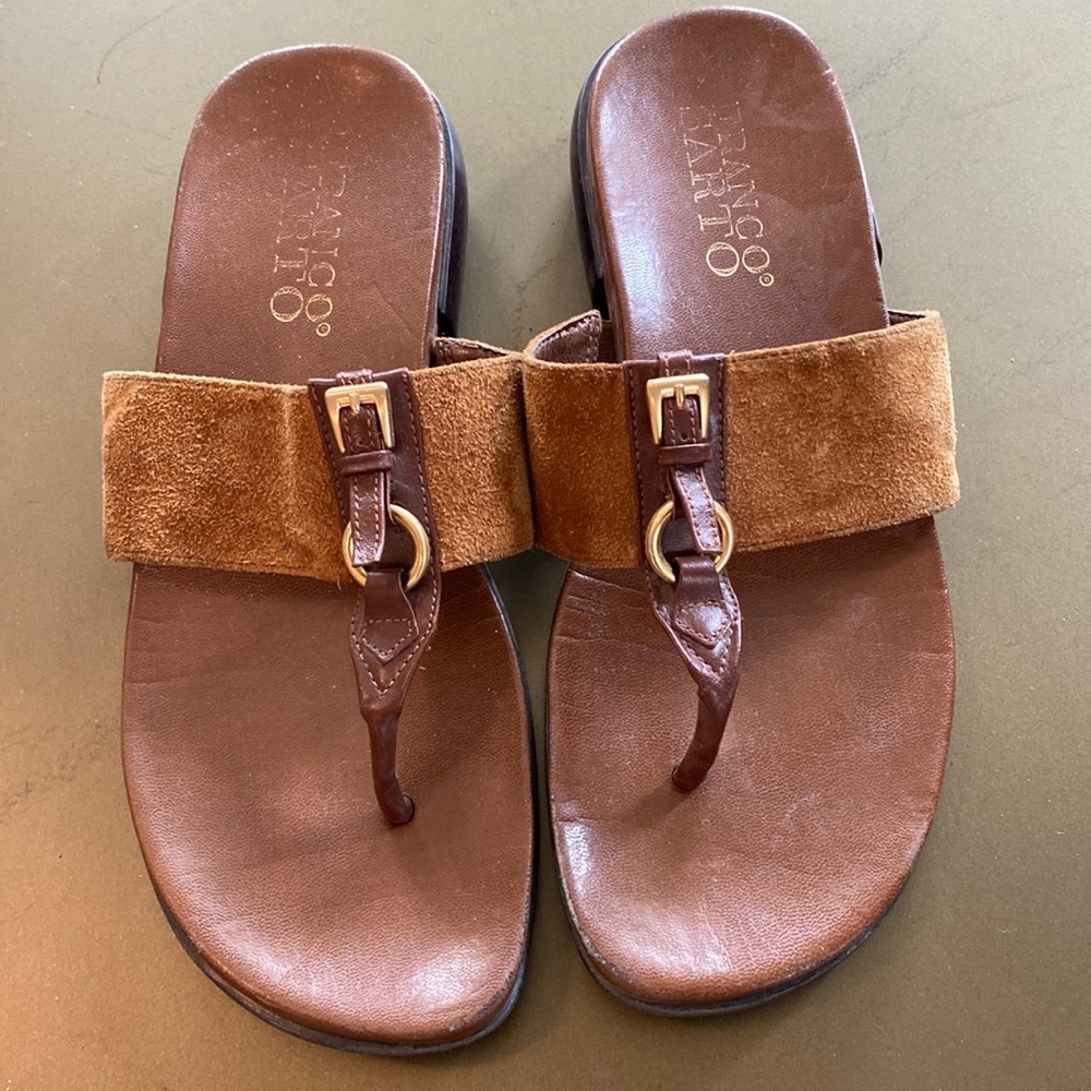 Franco Sarto Suede Thong Sandals